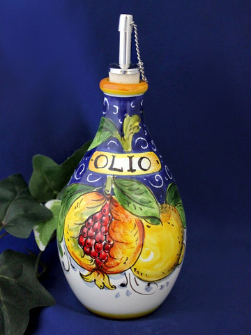 Tuscan Pomegranates Lemons Olive Oil Bottle