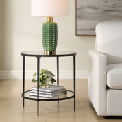 Cortina Black Round Iron Accent Table
