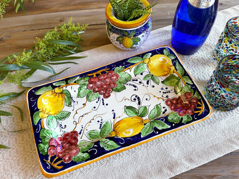 Amalfi Lemons Grapes Serving Platter