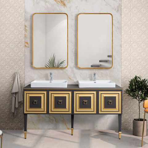 Rectangular Gold Mirror