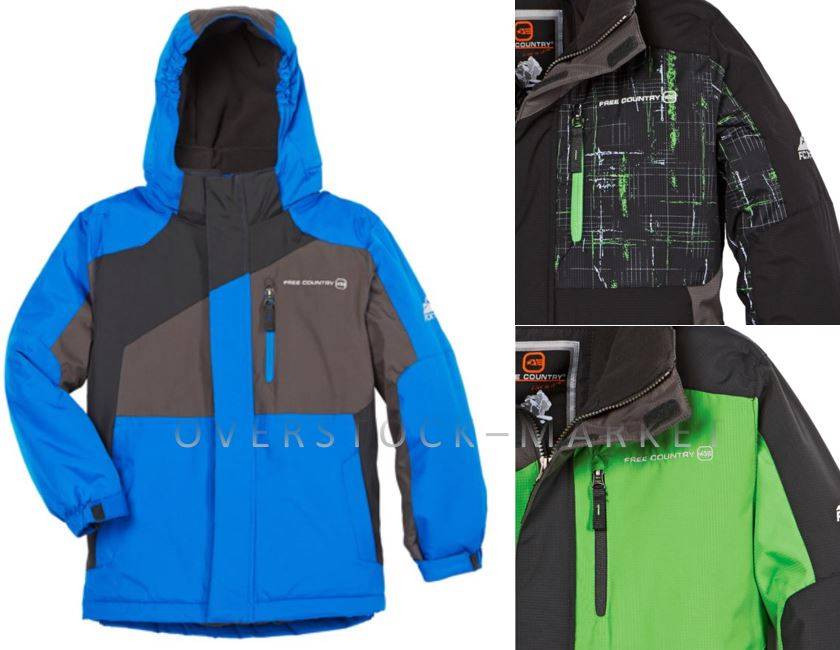 Free Country Boy/'s FCXtreme Multi-Ripstop Jacket Black//Pop Green