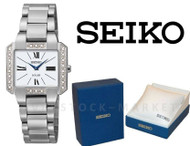 Women's Seiko Core Solar Diamond Accented Square Dial Watch SUP237 