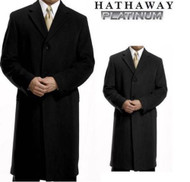 MEN'S HATHAWAY PLATINUM WOOL & CASHMERE BLEND TOP COAT OVERCOAT