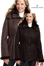  WOMENS MARC NEW YORK ANDREW MARC LISA QUILTED  FAUX FUR COATS 
