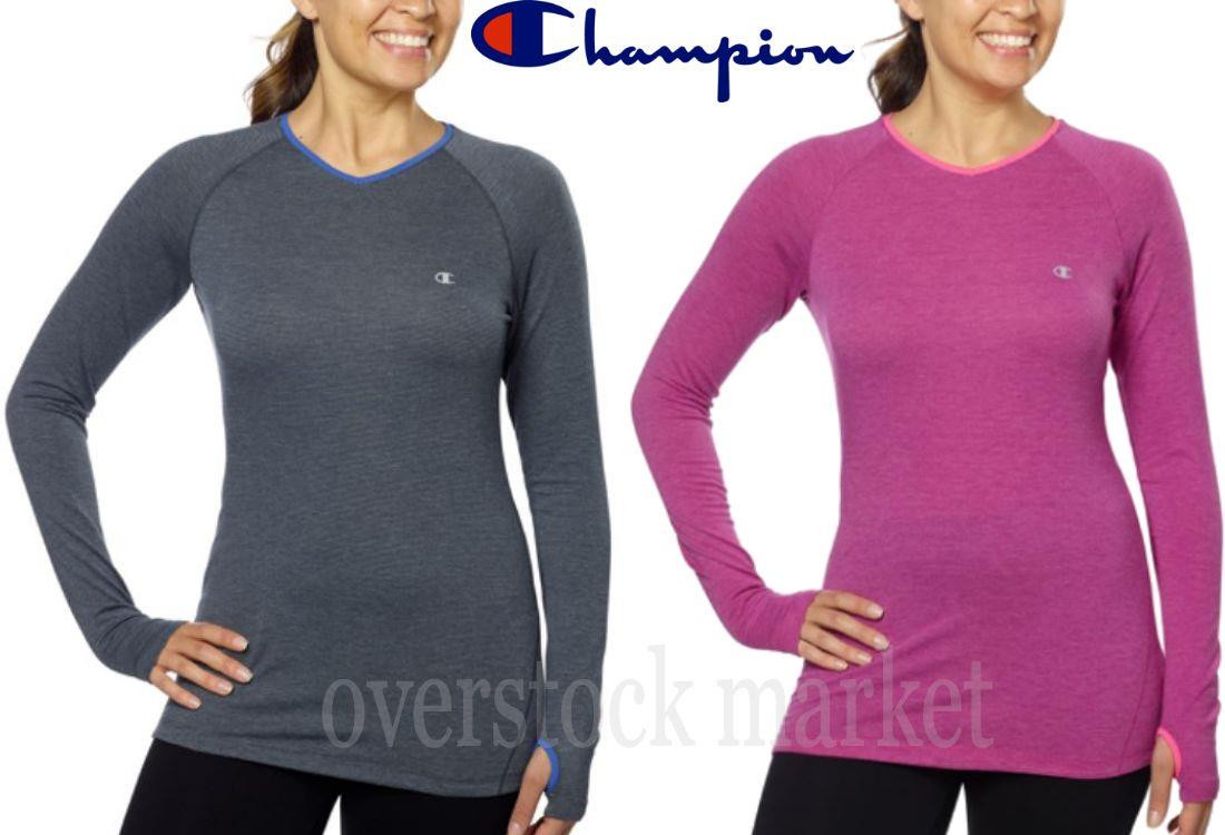 Womens Champion Active Yoga Athletic Tee Long Sleeve With