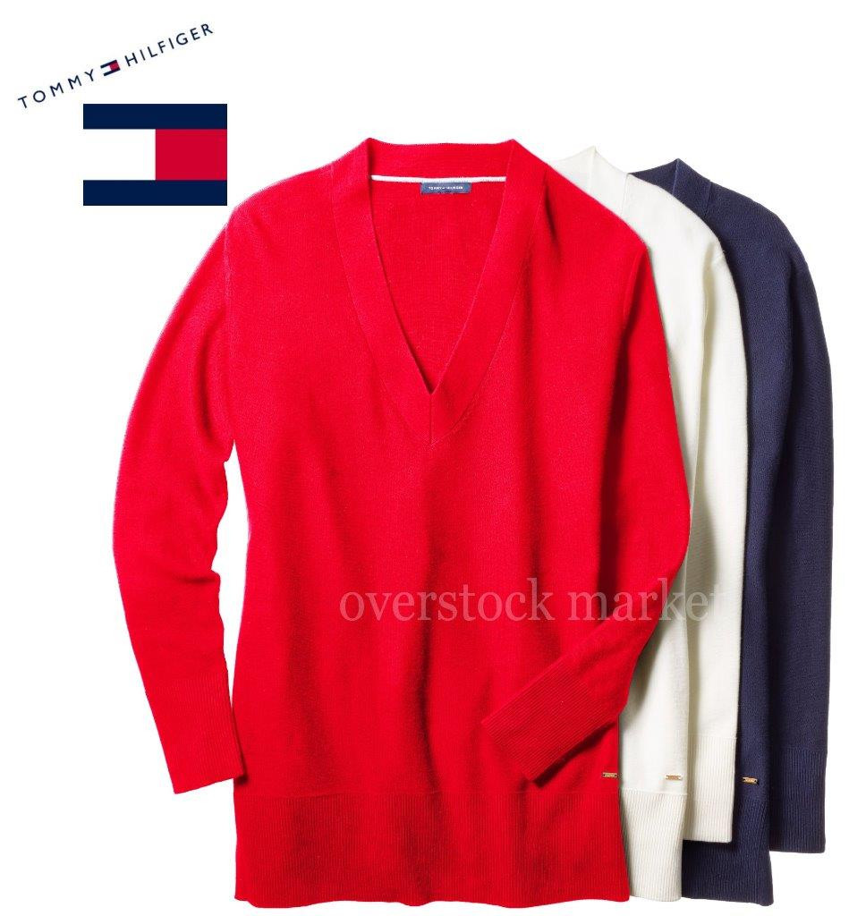 Womens Tommy Hilfiger V Neck Tunic Pullover Sweater Overstock Market