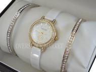 Anne Klein New York Womens Two Tone Bracelet & Ceramic Watch Set 12/2248WTST