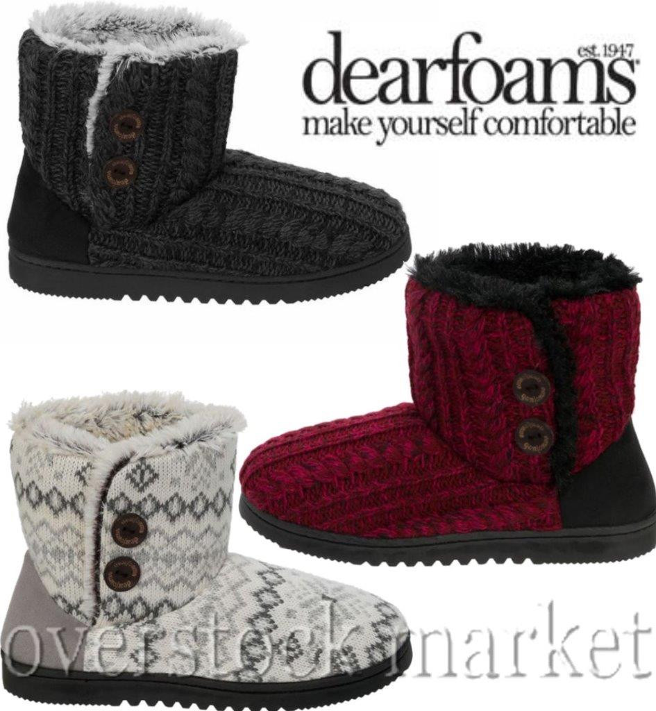 womens dearfoam bootie slippers