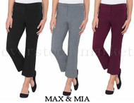 WOMENS MAX & MIA CAPRI CROP DRESS PANT! STRETCH COMFORT FIT!