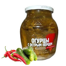 Тещины Рецепты Cucumbers with Spicy Pepper (840g)