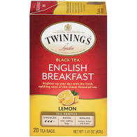 Twinings, English Breakfast Lemon Black Tea (20 Tea Bags)