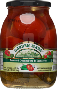 GARDEN MADE ASSORTI CUCUMBERS & TOMATOES MARINATED, 1kg