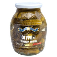 Тещины Рецепты  Cucumbers With Cherry Leaves (840g)