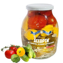 Тещины Рецепты  Assorted Cucumbers, Tomatoes, Squash (840g)