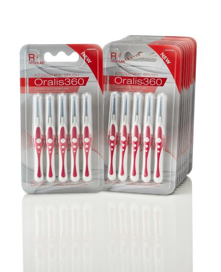 Oralis360 Interdental Brush: Regular Size - 6 Packs (30 Brushes) 