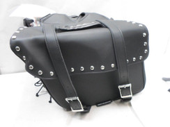 Black Motorcycle Saddlebags for Dyna Harley Honda Yamaha Kawaski LEATHER
