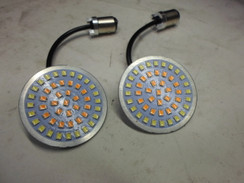 Halo LED BRIGHT WHITE LED Turn Signal Inserts - Flat style Harley Davidson