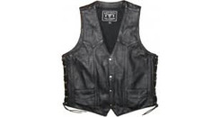 PISTOL PETE LEATHER BIKER VEST LINED BLACK PISTOL POCKETS  XXL XXXL FOR HARLEY