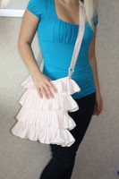 CIH130 - White Ruffle Purse