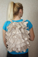 CIH070T - Tan Ruffle Cinch Pack