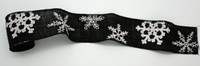 PSWY73 - Black Burlap Ribbon (Snowflakes)