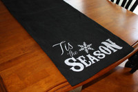 PSWY79 -  Black Burlap Table Runner (