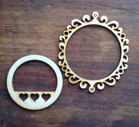 Scroll Heart with Circle Frame S/2