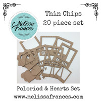 Thin Chips-Polaroids & Hearts Set-20 pcs