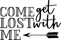 Come Get Lost with Me Red Rubber Stamp
