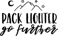 Pack Lighter Go Further Red Rubber Stamp