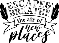 Escape Breathe the air of new places Red Rubber Stamp