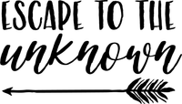 Escape to the Uknown Red Rubber Stamp