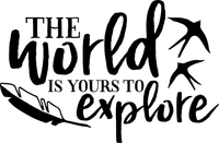 The World is yours to Explore Red Rubber Stamp