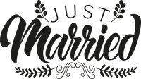 Just Married Red Rubber Stamp