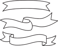 Ribbon Set of 3 Red Rubber Stamp