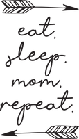 Eat Sleep Mom Repeat Red Rubber Stamp