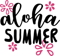 Aloha Summer Red Rubber Stamp