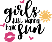 Girls Just Want to Have Fun Red Rubber Stamp