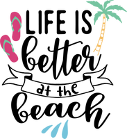 Life is Better at the Beach Red Rubber Stamp