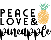 Peace Love & Pineapple Red Rubber Stamp