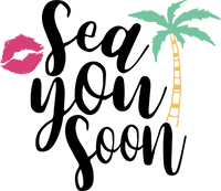 Sea you Soon Red Rubber Stamp