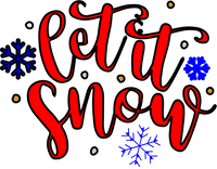 Let it Snow Red Rubber Stamp