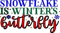 Snowflake is Like Winter's Butterfly Red Rubber Stamp