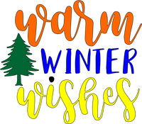 Warm Winter Wishes Red Rubber Stamp