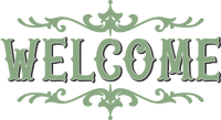 Welcome Red Rubber Stamp