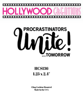 Procrastinators Unite Red Rubber Stamp
