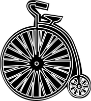 Vintage Bike Red Rubber Stamp