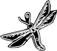 Dragonfly Red Rubber Stamp