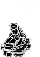 Girl Baking-Vintage Red Rubber Stamp