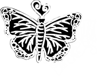 Butterfly Red Rubber Stamp